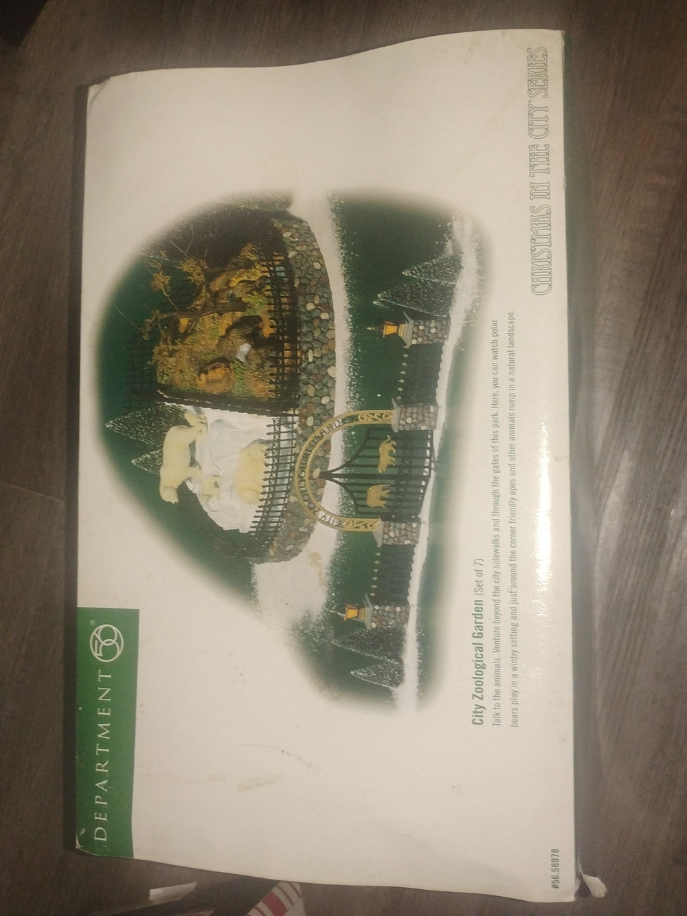 Department 56 'City Zoological Garden' Holiday Display Box - Green Artwork